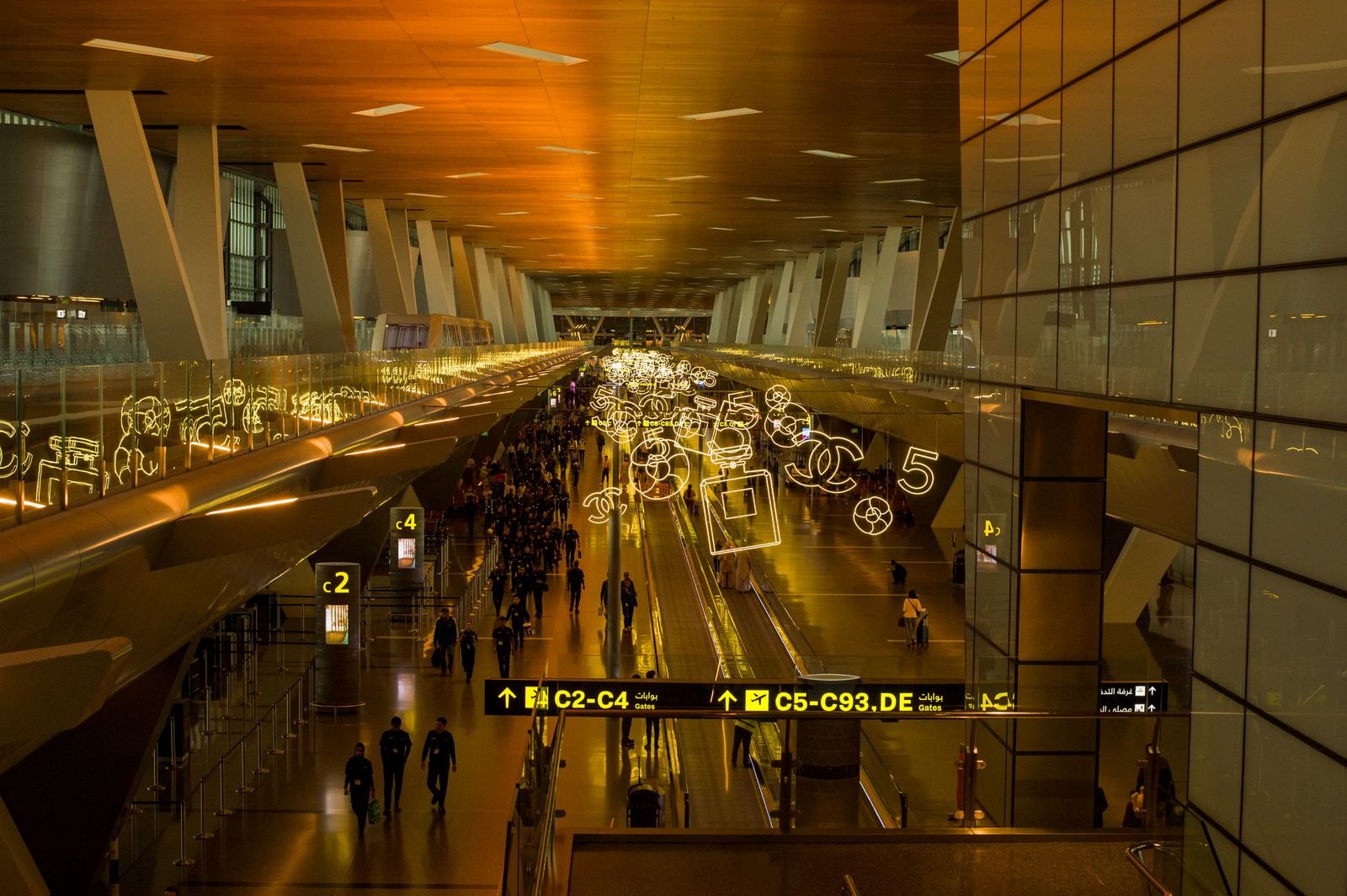 Airport retail lounge and hospitality spaces