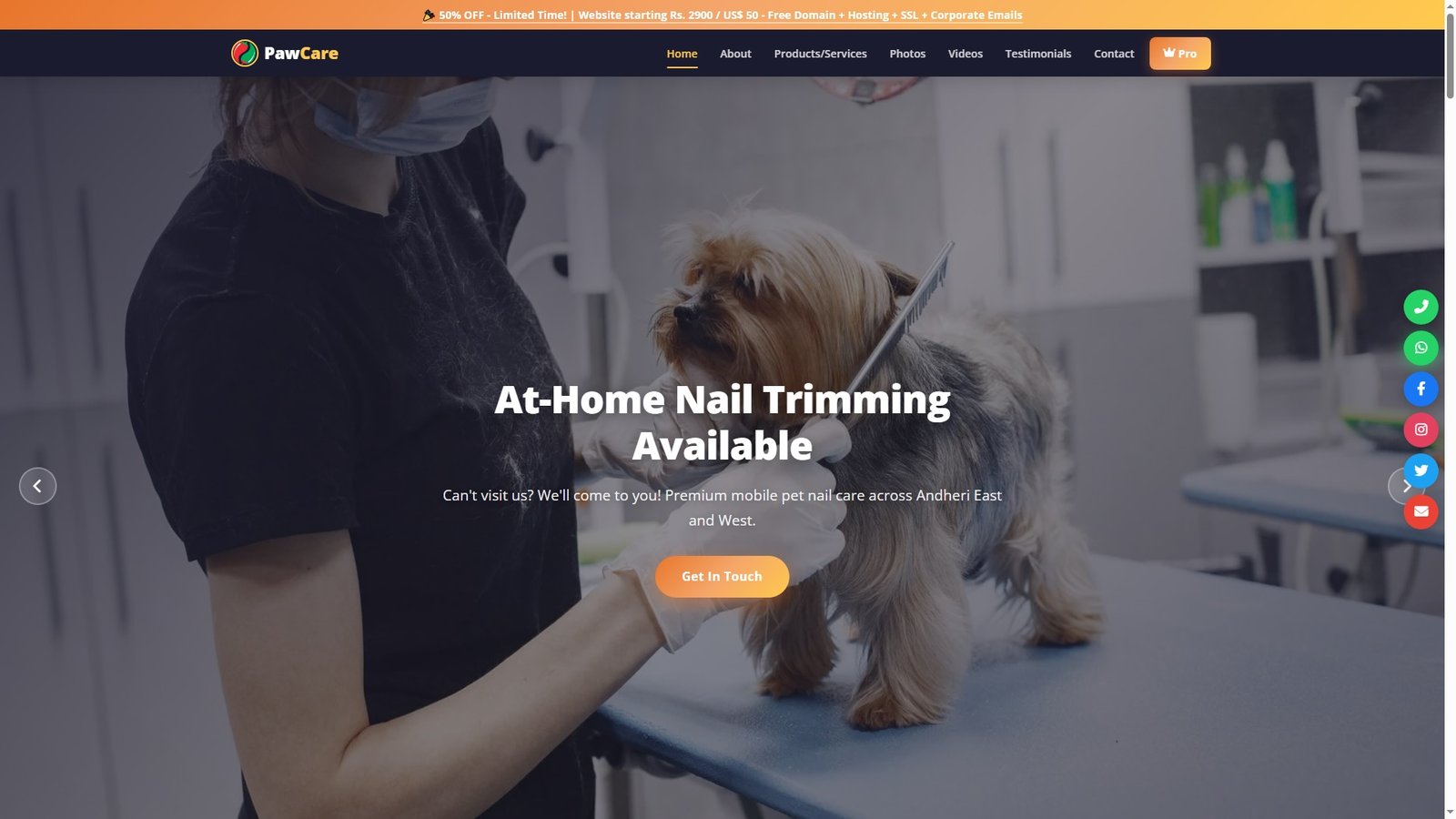 Pet Nail Trimming Services