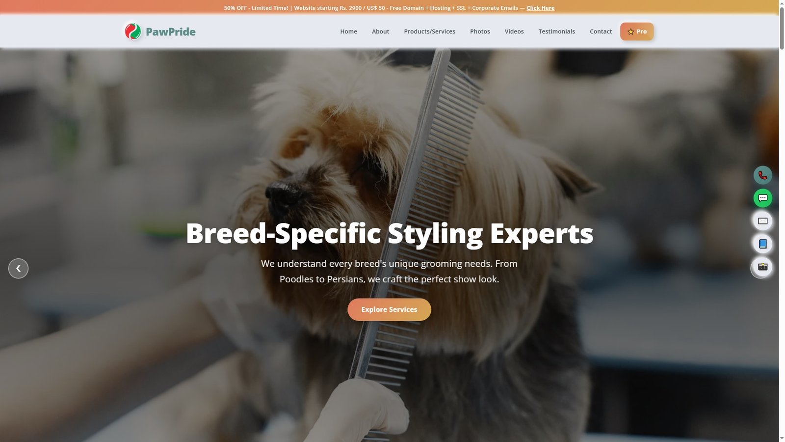 Show Pet Grooming Services