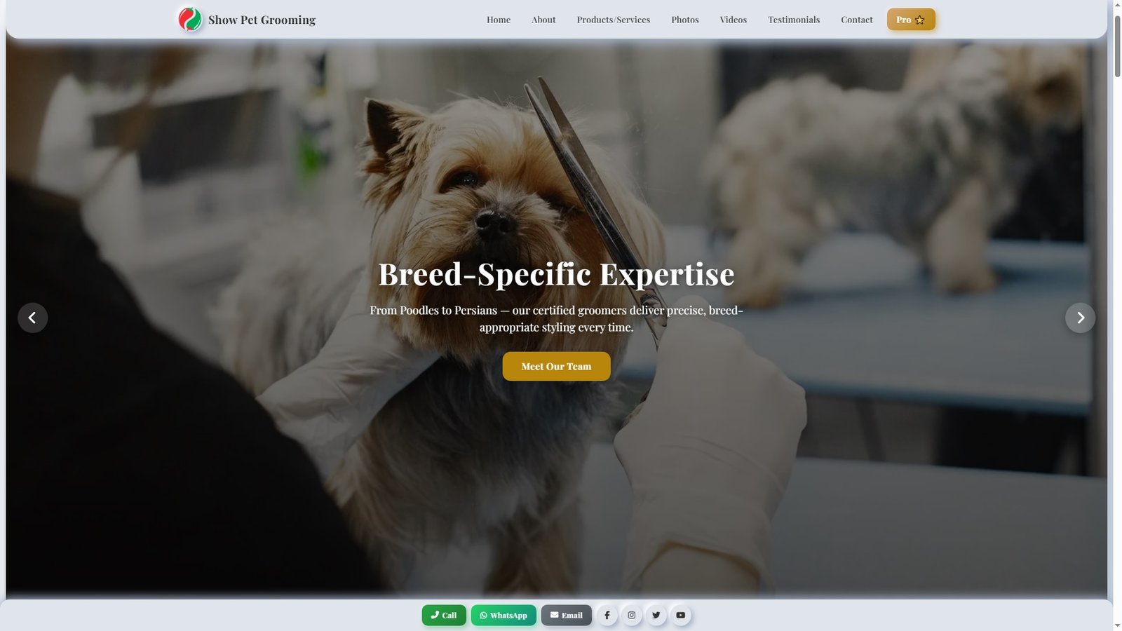 Show Pet Grooming Services