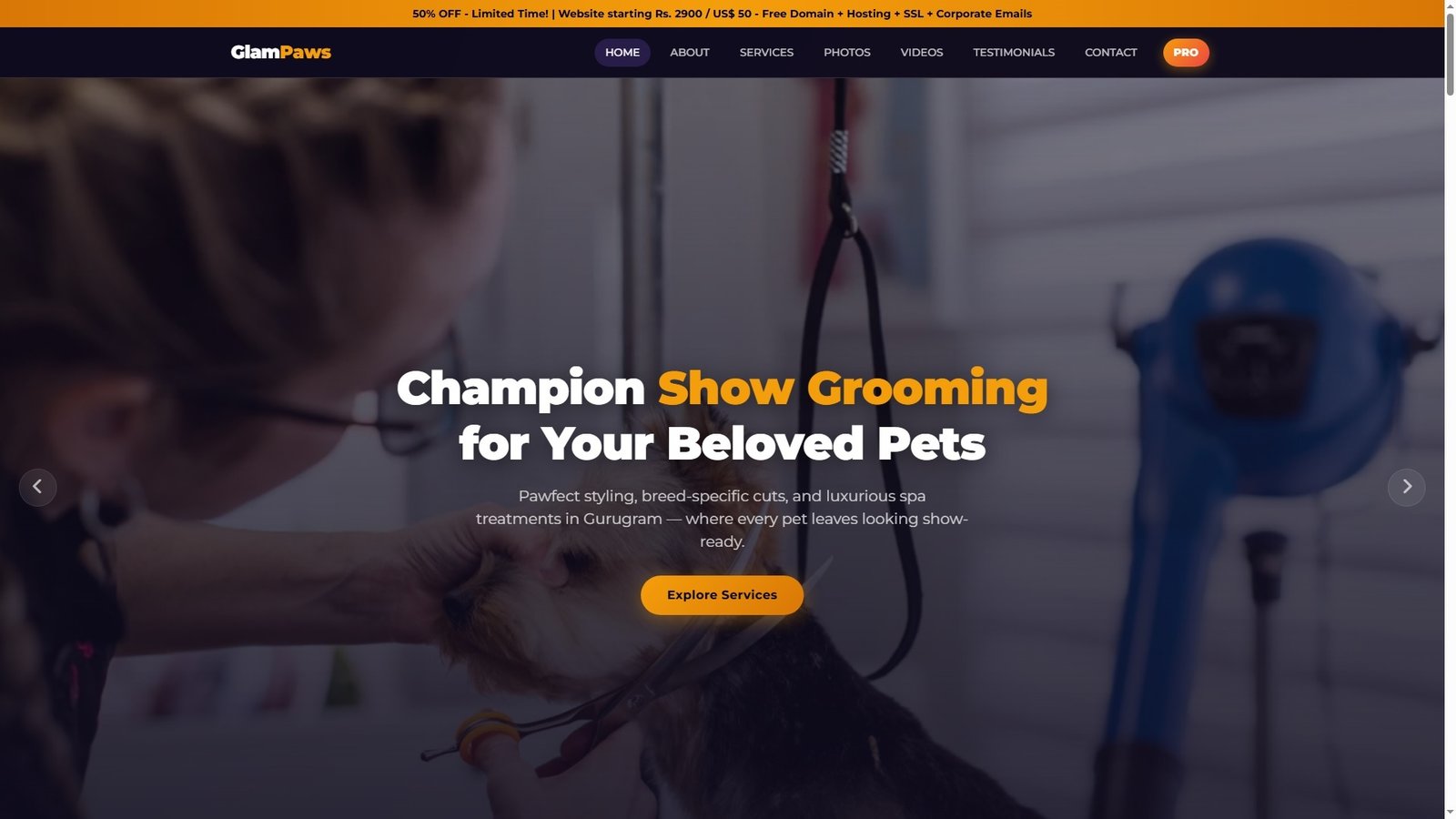 Show Pet Grooming Services