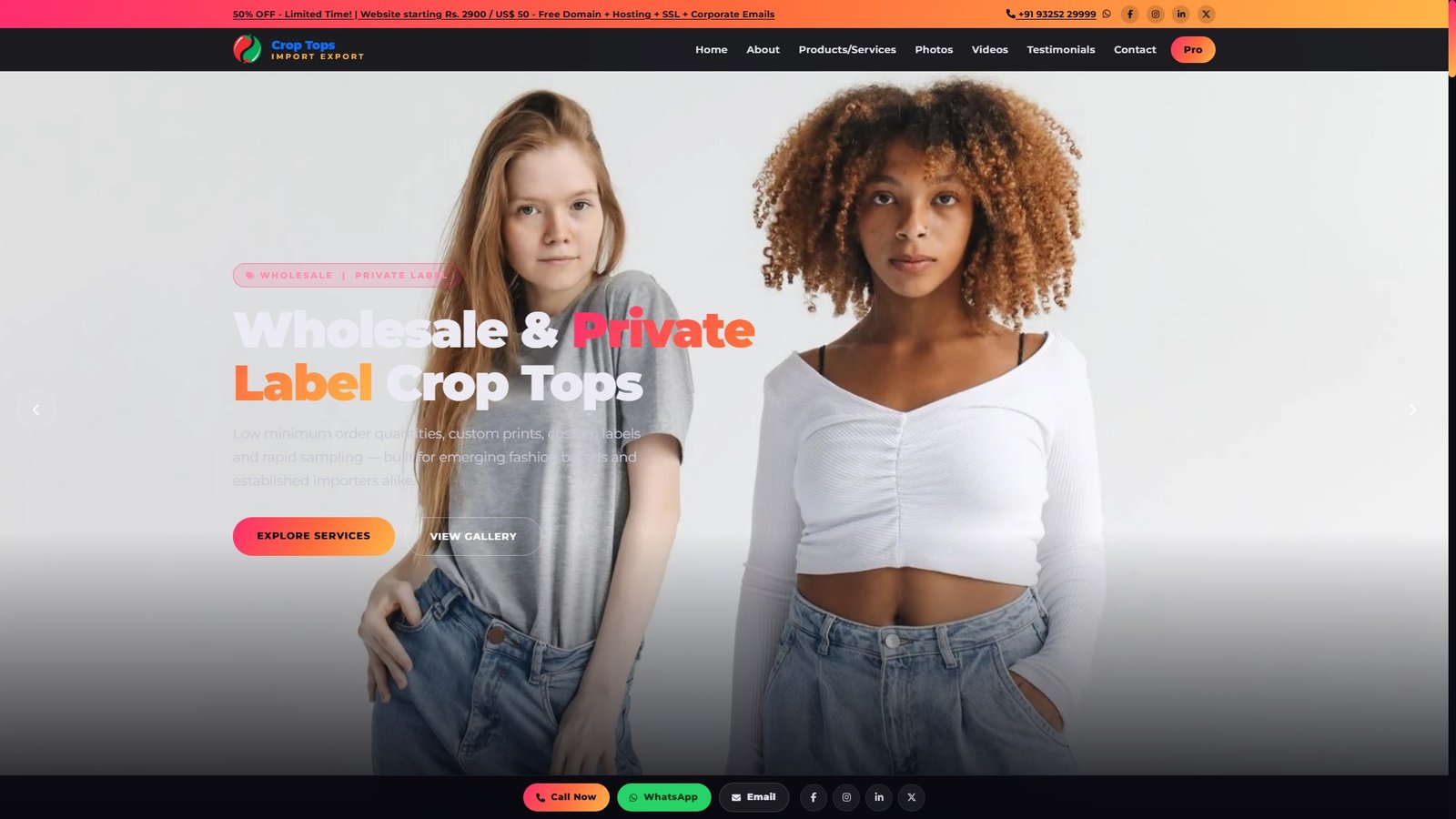 Crop Tops Import Export