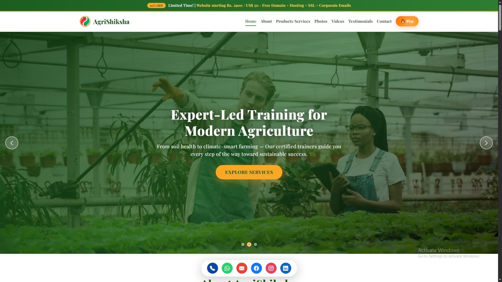 Agricultural Training and Extension Services