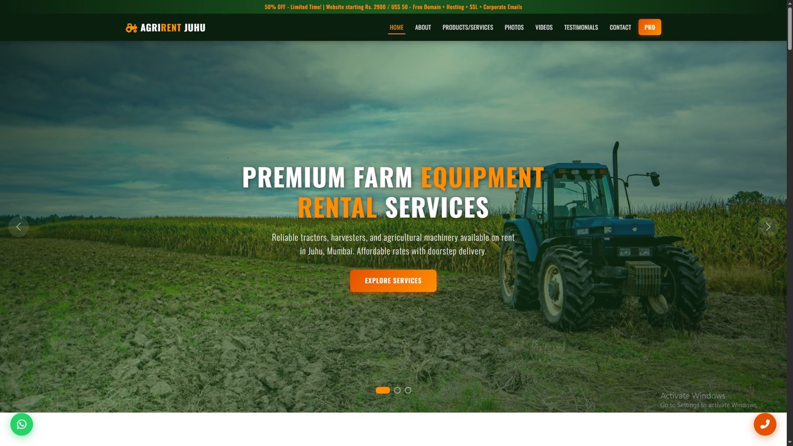 Farm Equipment Rental Services