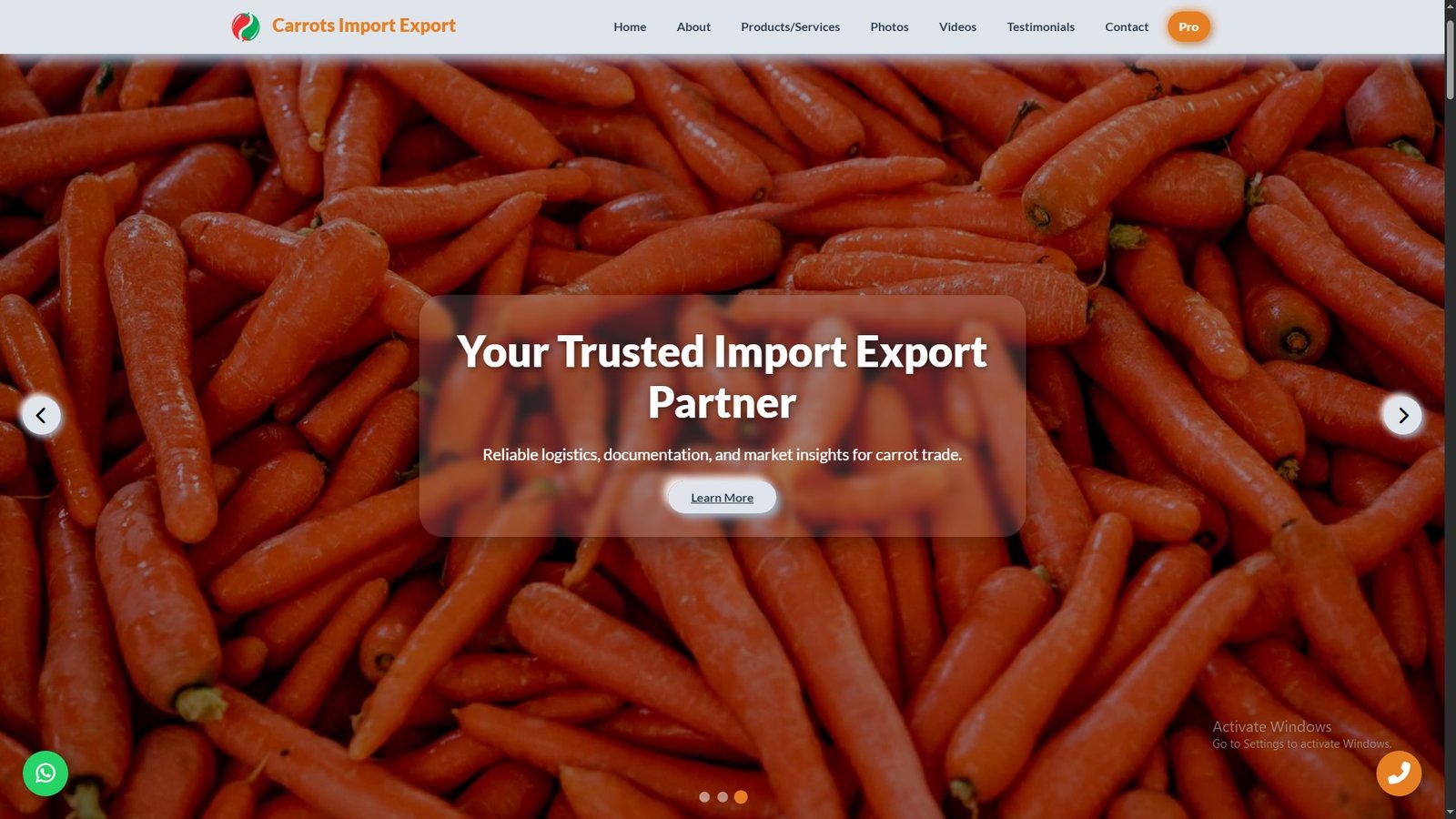Carrots Import Export