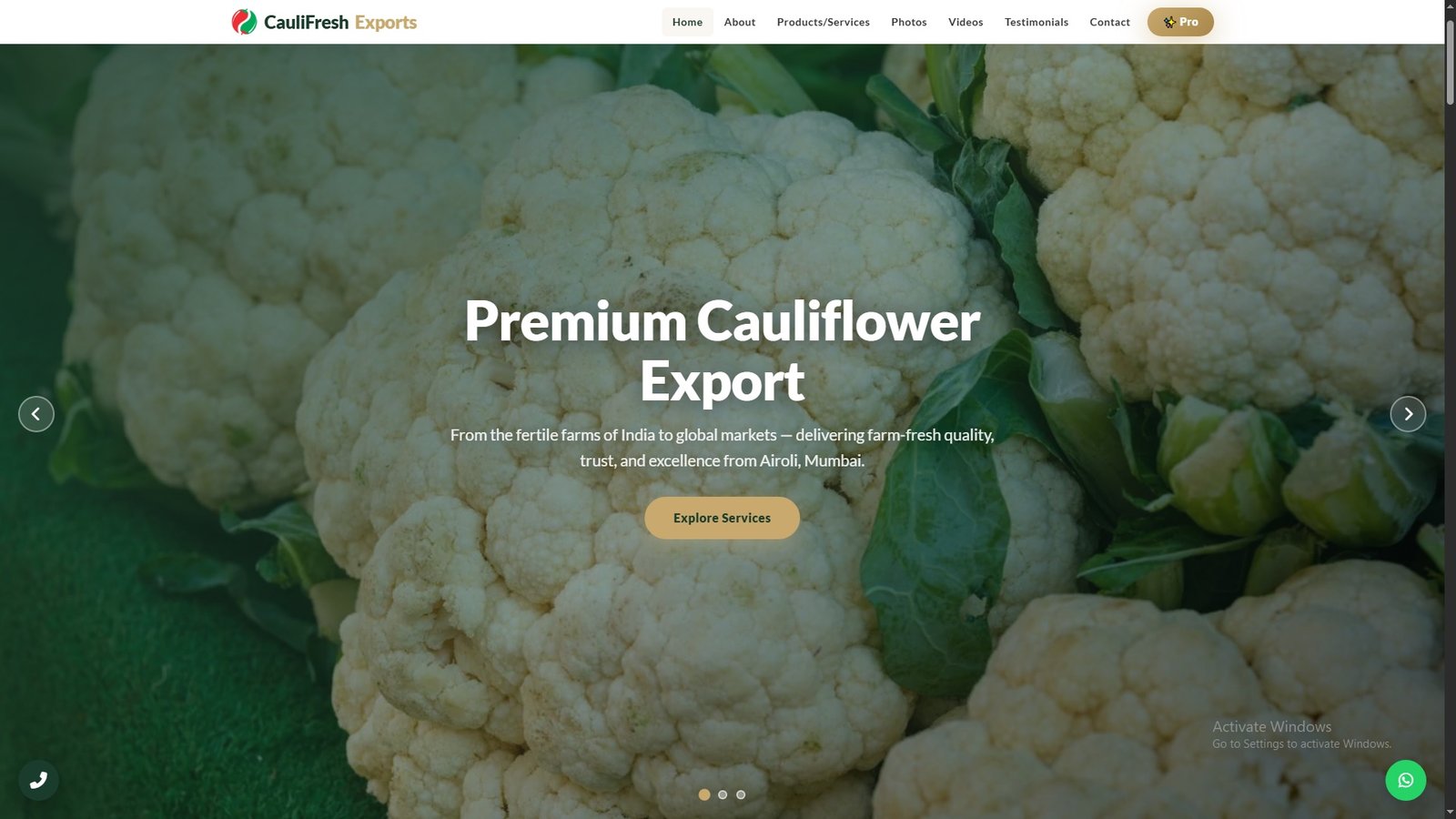Cauliflower Import Export