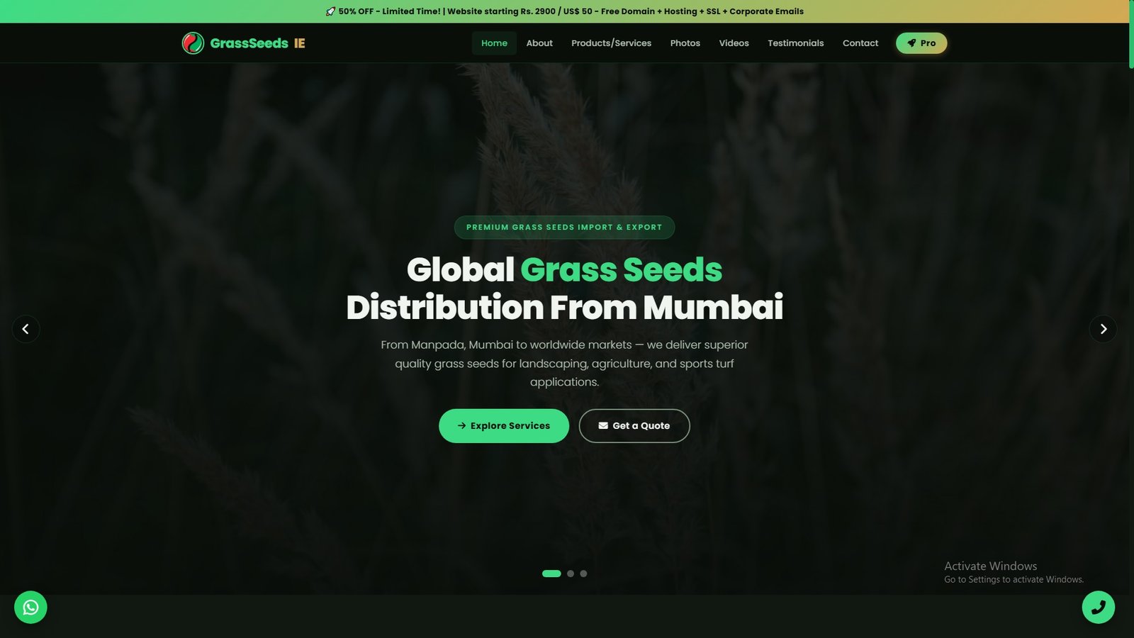Grass Seeds Import Export